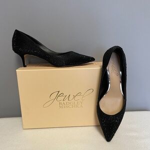 Badgley Mischka Jewel Frenchie Kitten Heel, Pump, Women, Black, 7.5M